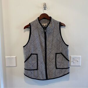 41 Hawthorne quilted vest womens XL herringbone black and white preppy